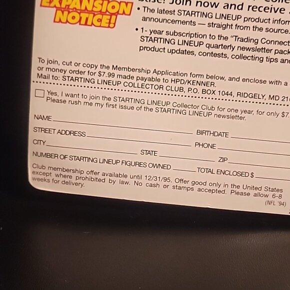 Starting Lineup 1994 NFL Football Junior Seau SD Chargers SLU Action Figure - Picture 8 of 9